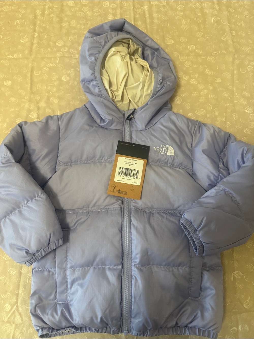 The North Face Kids Light Lavender Hooded Puffer Jacket